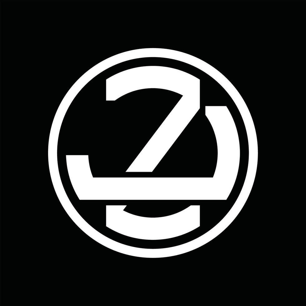 plantilla de diseño de monograma de logotipo zj vector