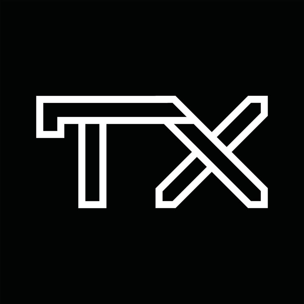 TX Logo monogram with line style negative space vector