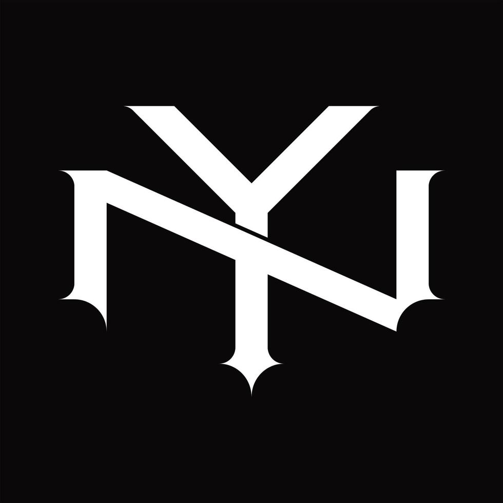 NY Logo monogram with vintage overlapping linked style design template vector