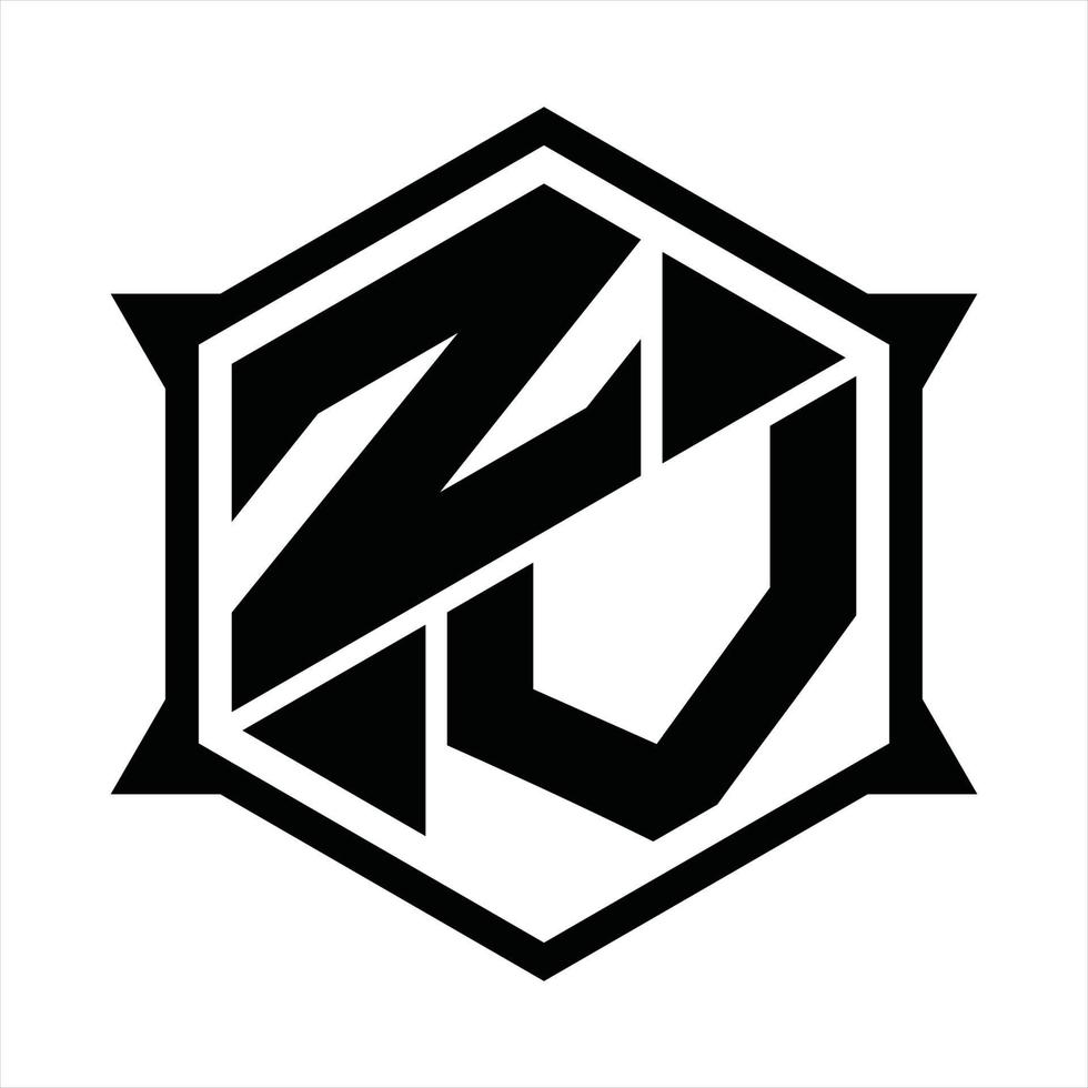 plantilla de diseño de monograma de logotipo zv vector