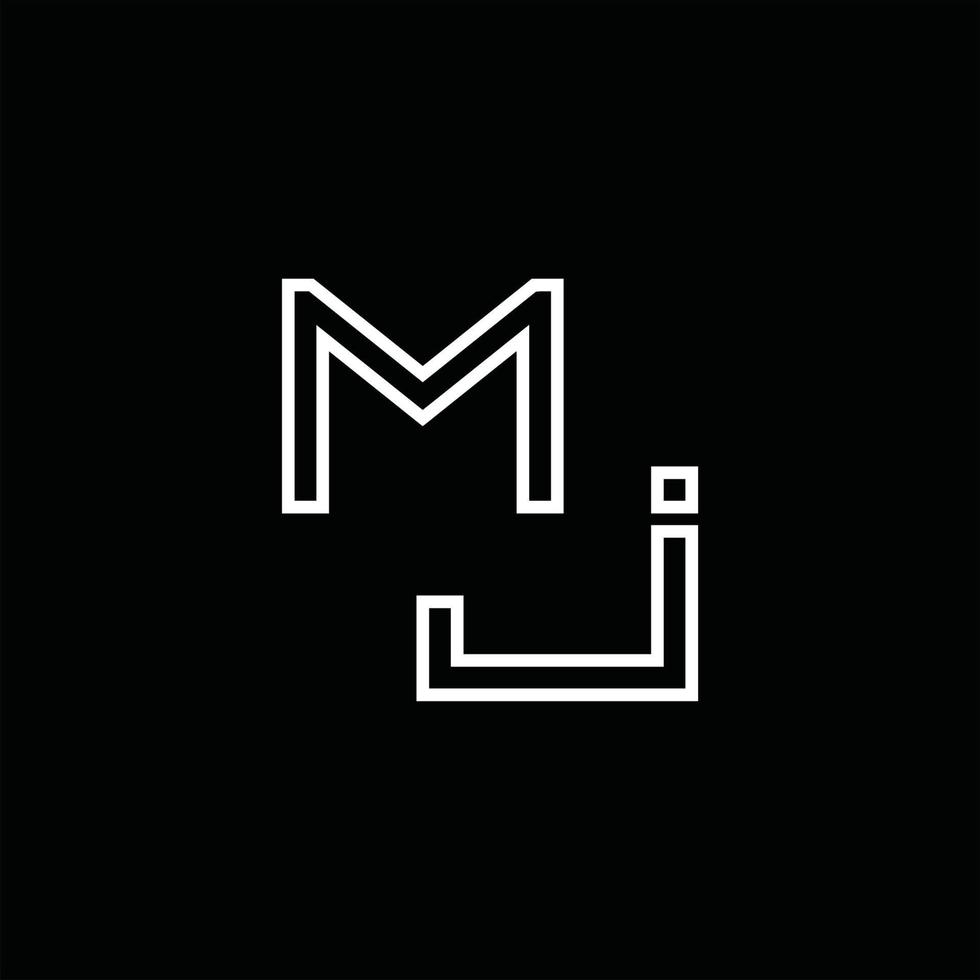 monograma del logotipo mj con plantilla de diseño de estilo de línea vector