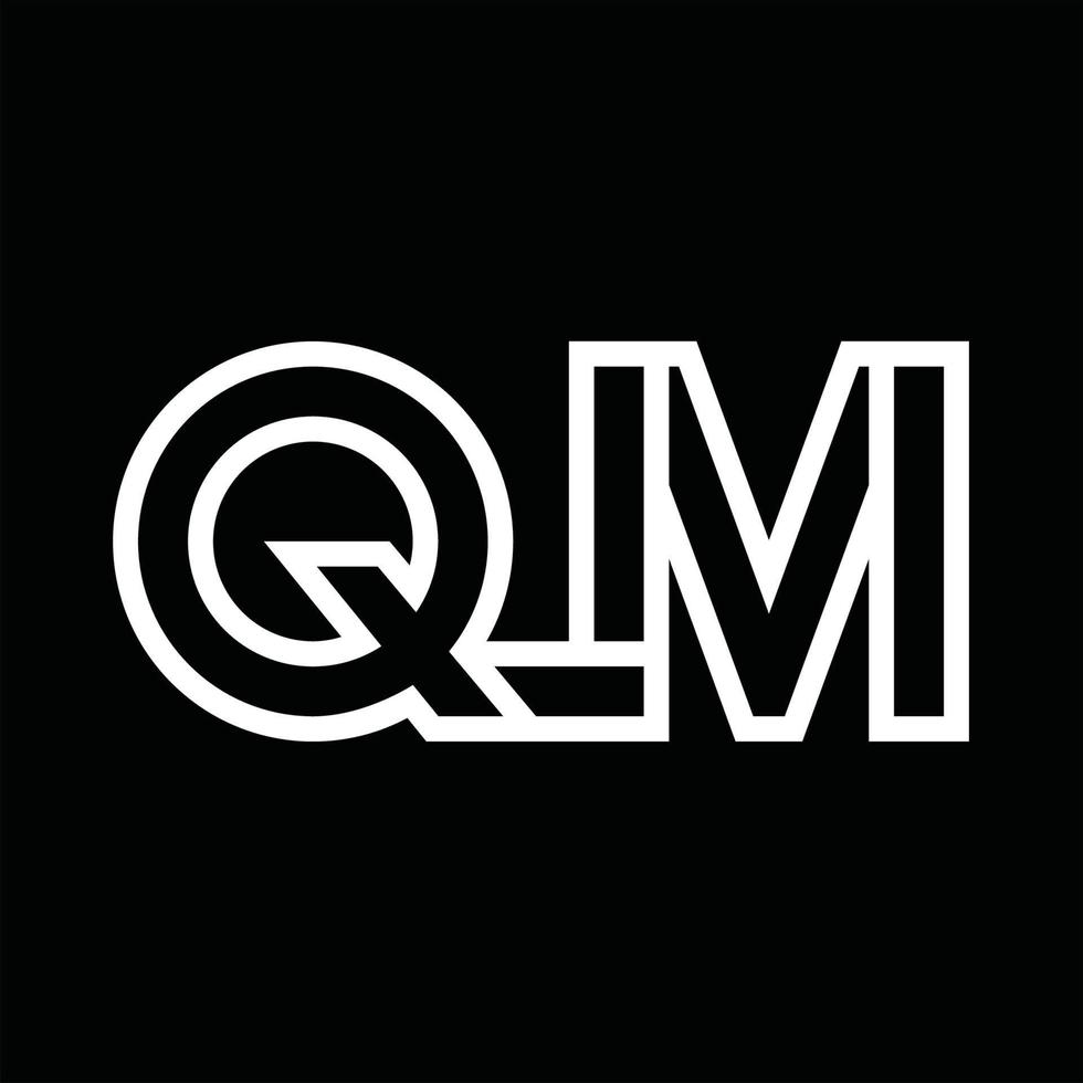 QM Logo monogram with line style negative space vector