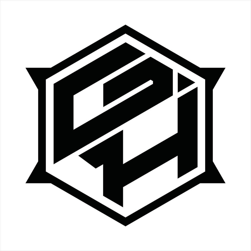 GH Logo monogram design template vector