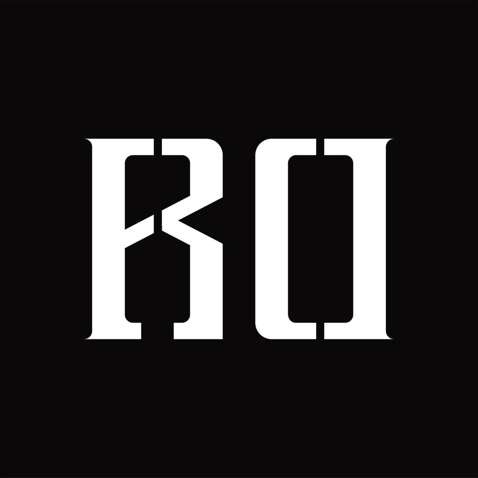 RD Logo monogram with middle slice design template vector