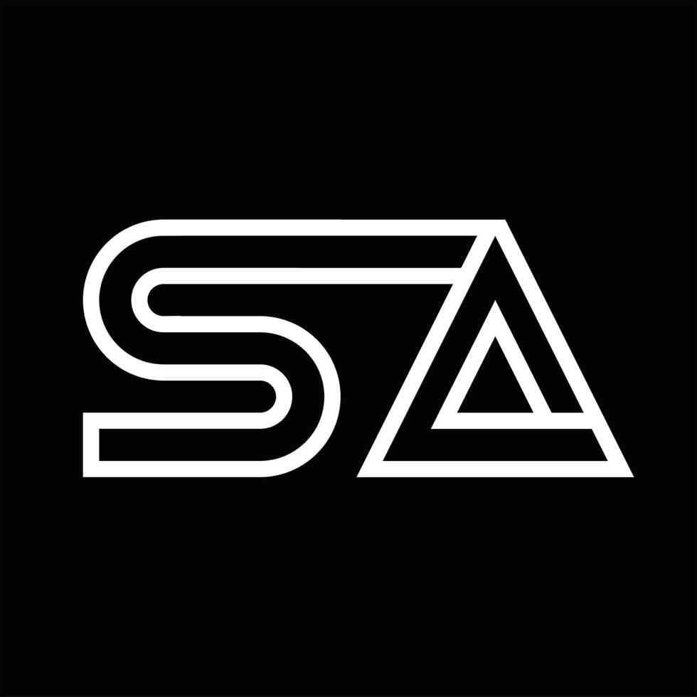 SA Logo monogram with line style negative space vector
