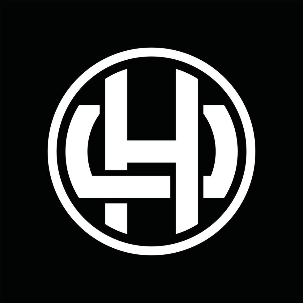 plantilla de diseño de monograma de logotipo hu vector