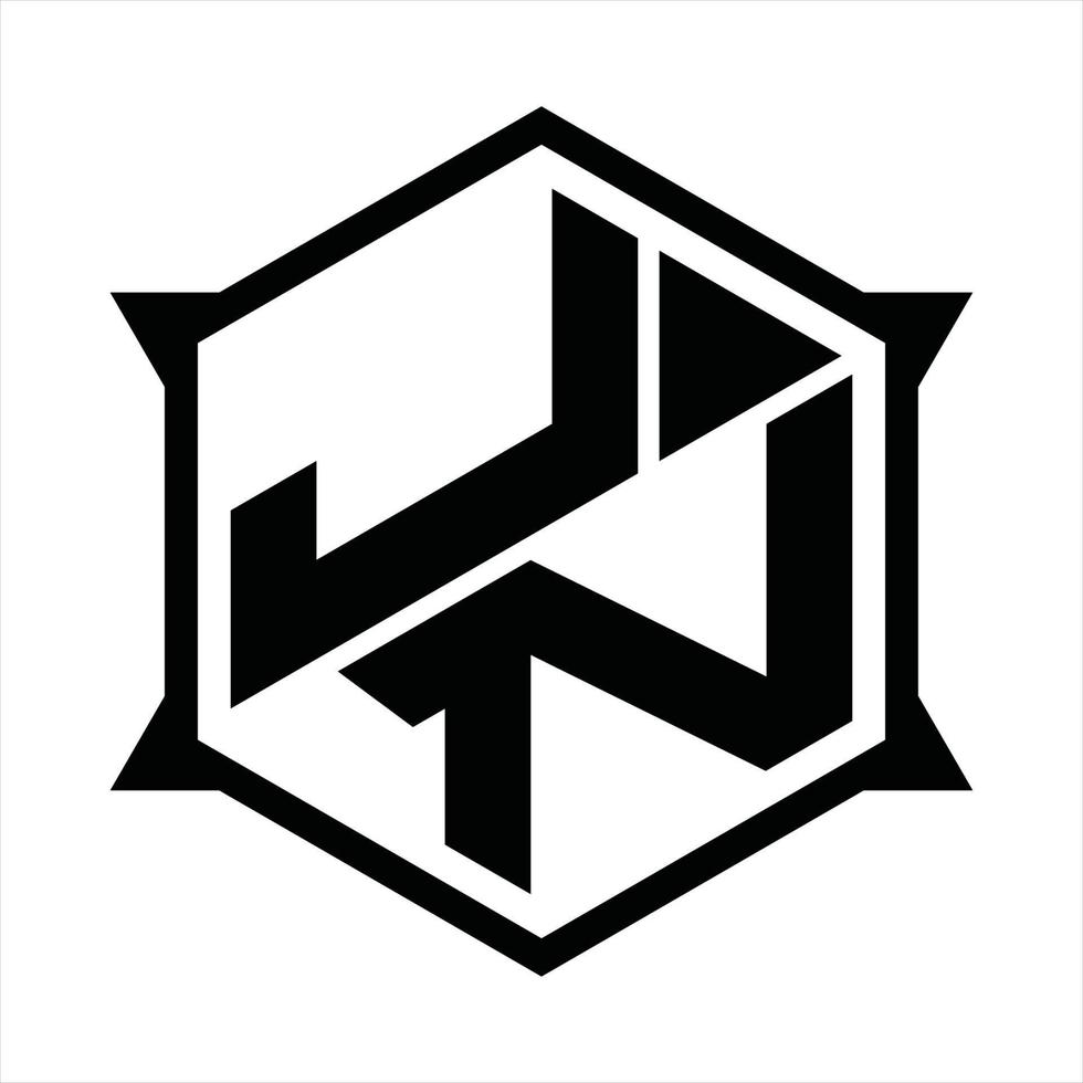 JN Logo monogram design template vector