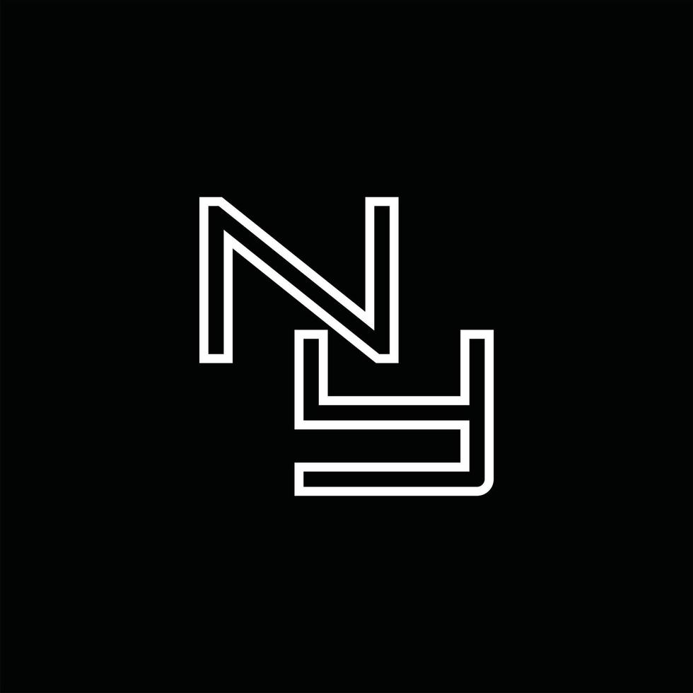 NY Logo monogram with line style design template vector
