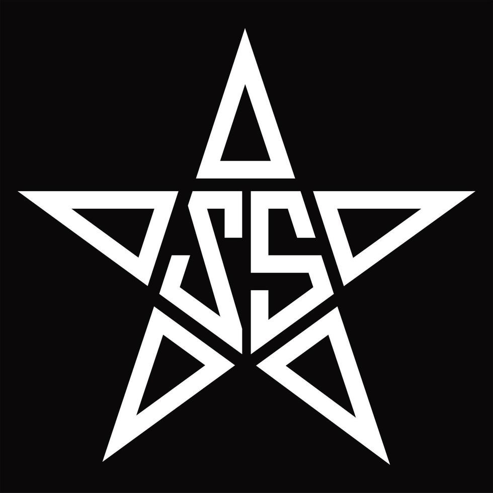 ZS Logo monogram with star shape design template vector