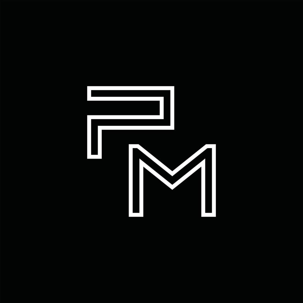 monograma de logotipo pm con plantilla de diseño de estilo de línea vector