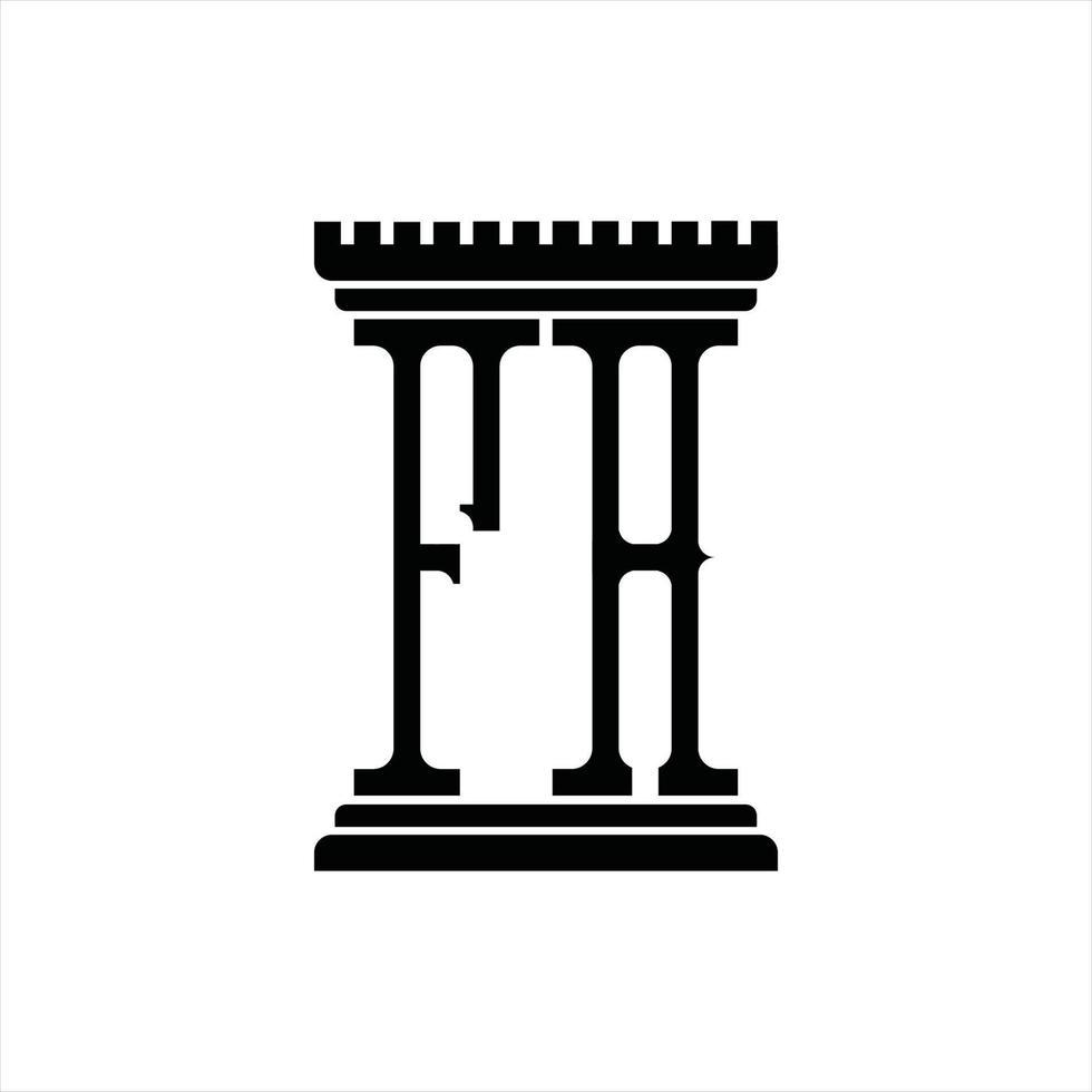 FA Logo monogram with pillar shape design template vector