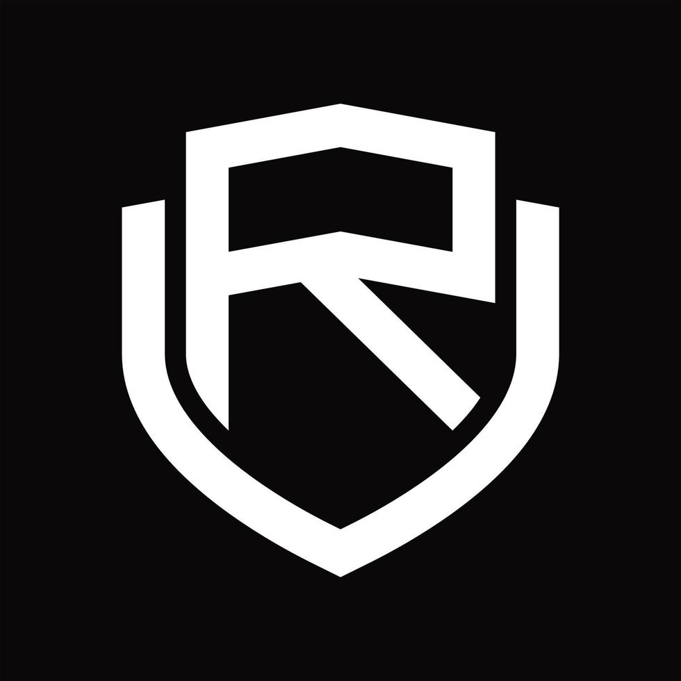 RU Logo monogram vintage design template vector