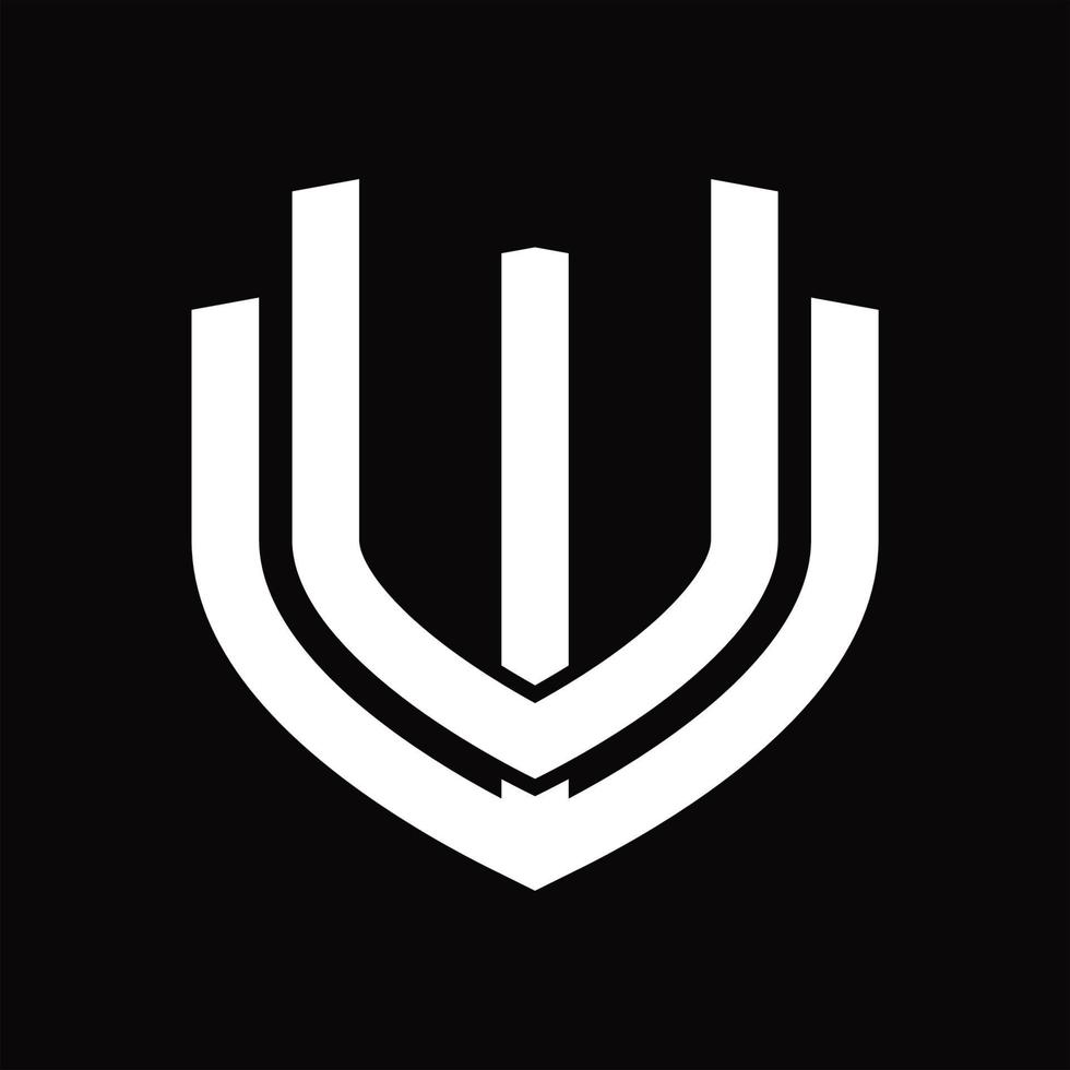 plantilla de diseño vintage de monograma de logotipo uw vector