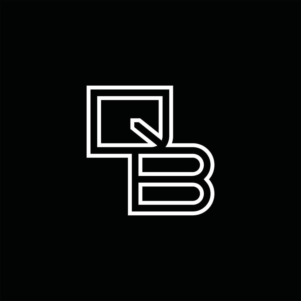 QB Logo monogram with line style design template vector