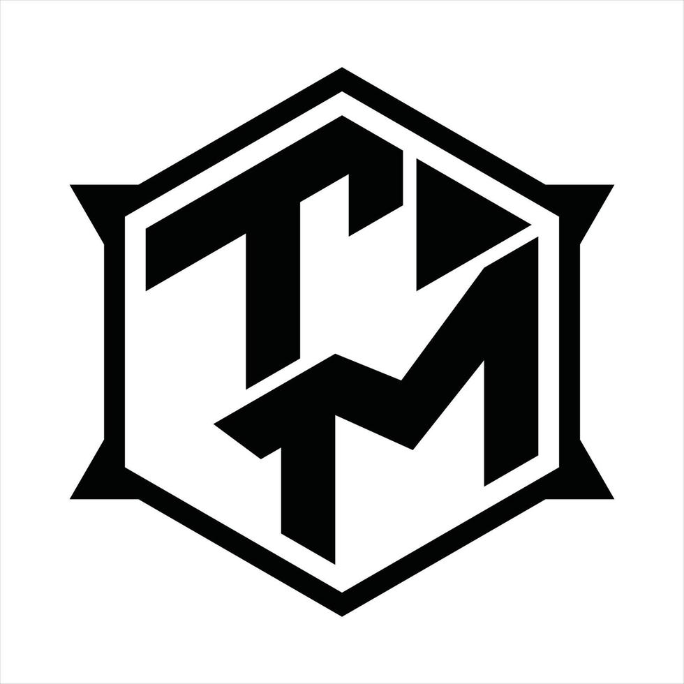 plantilla de diseño de monograma de logotipo tm vector