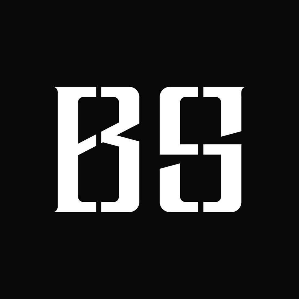 BS Logo monogram with middle slice design template vector