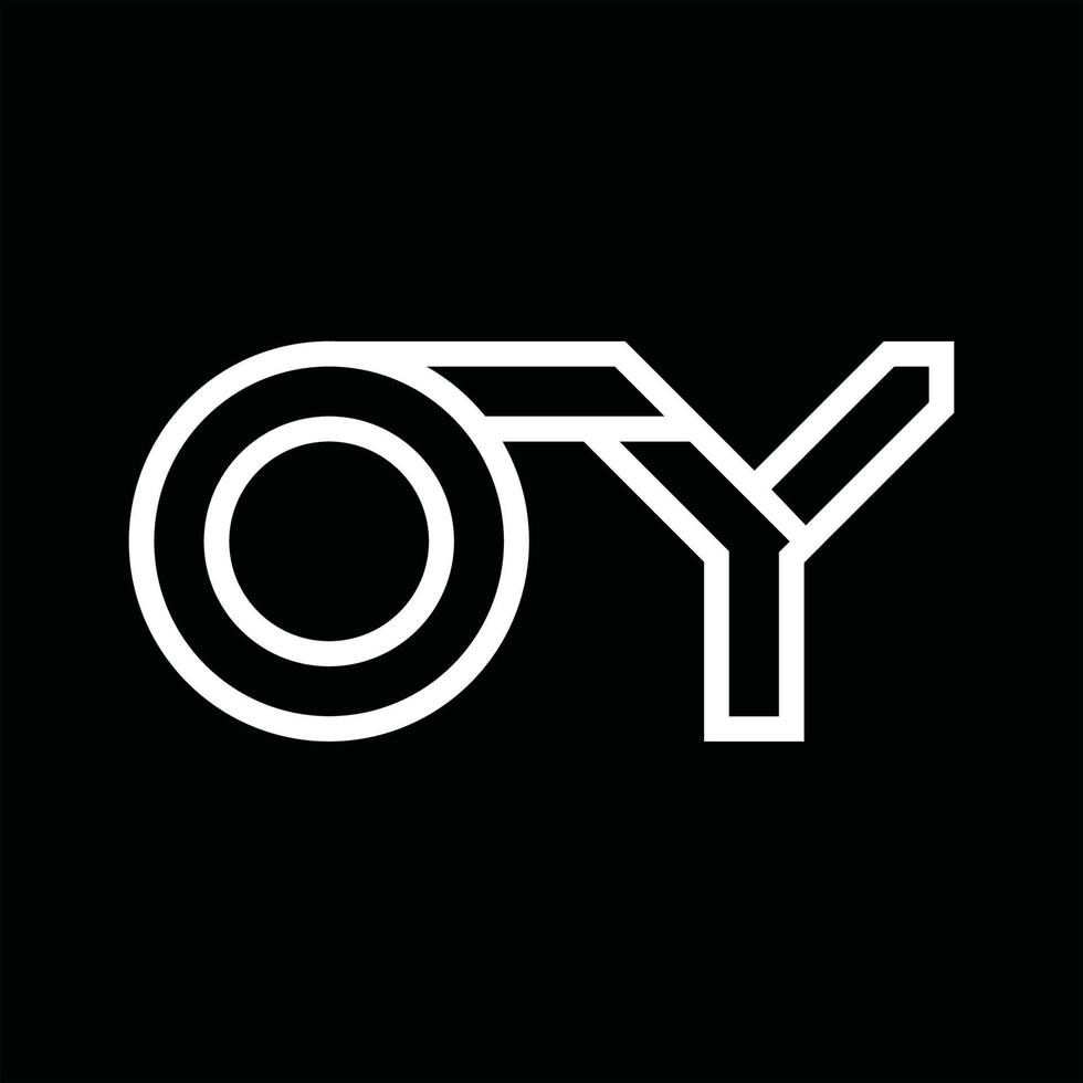 monograma del logotipo de oy con espacio negativo de estilo de línea vector
