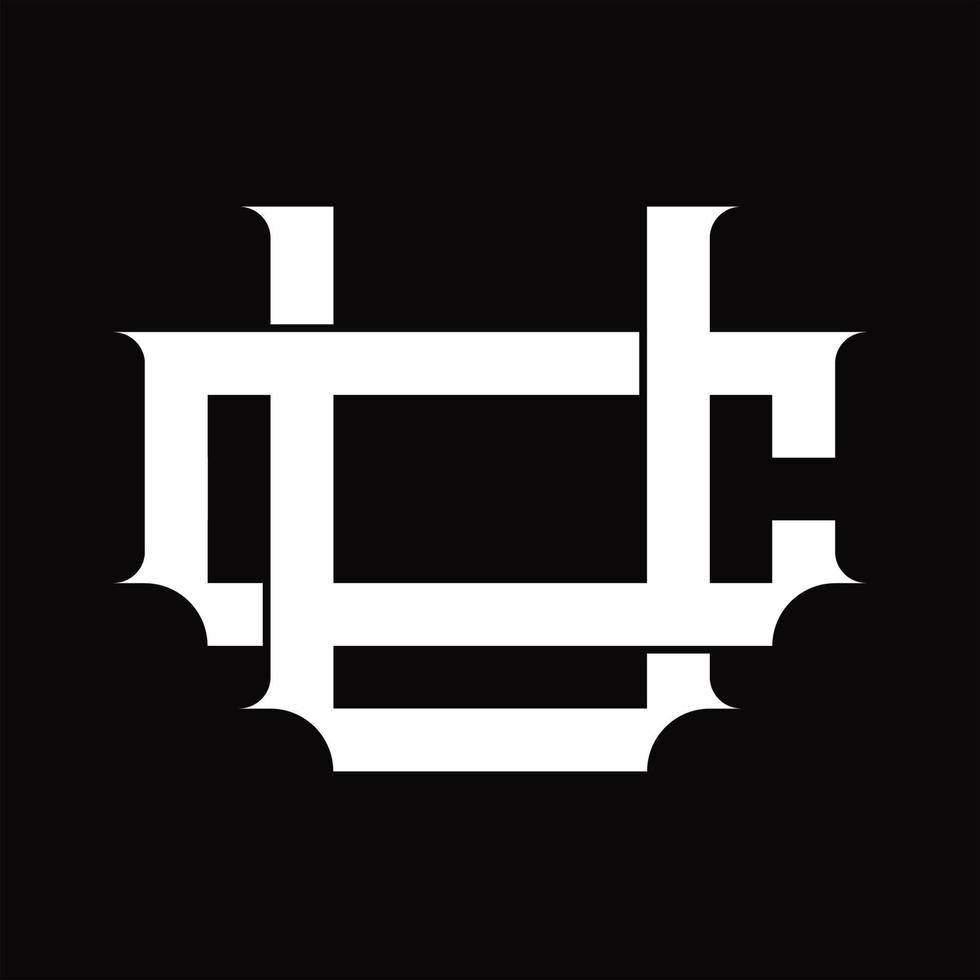 CU Logo monogram with vintage overlapping linked style design template vector
