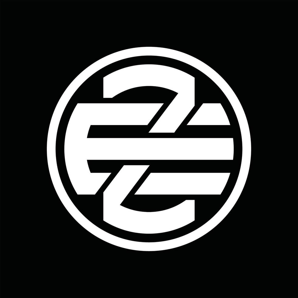 ZE Logo monogram design template vector