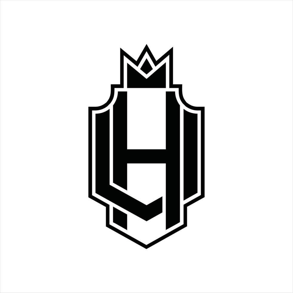 HU Logo monogram design template vector