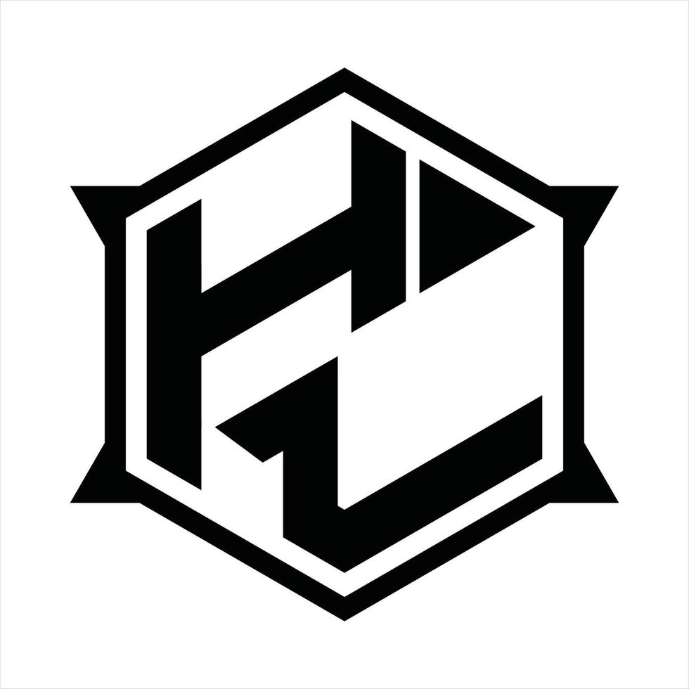plantilla de diseño de monograma de logotipo hl vector