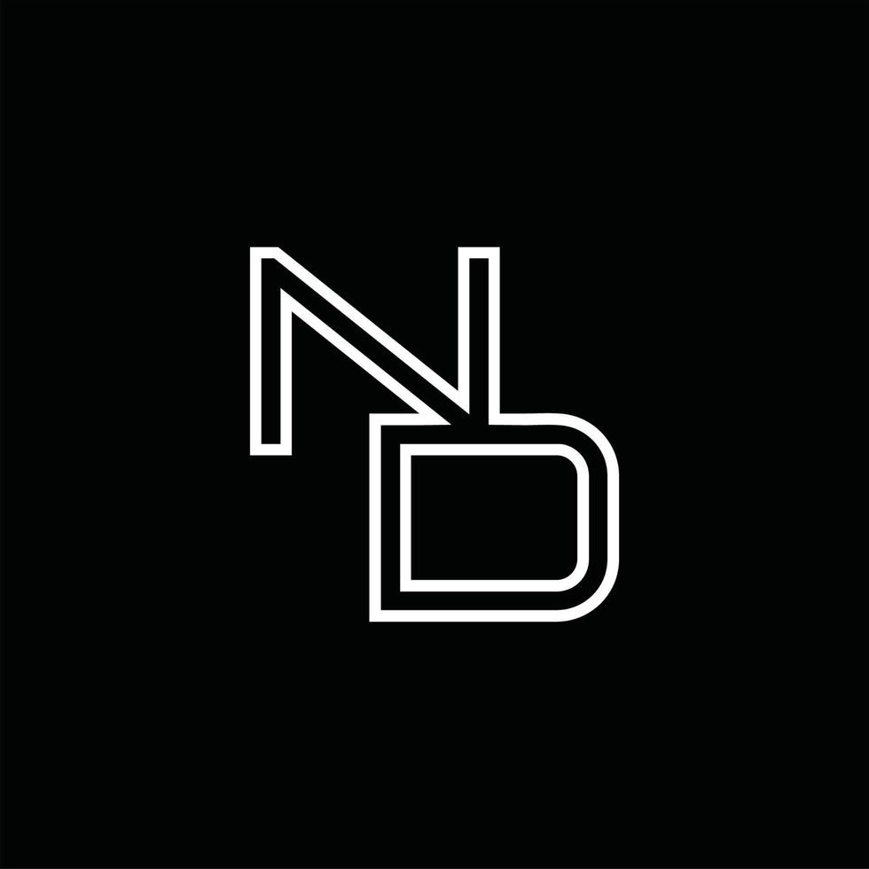 monograma de logotipo nd con plantilla de diseño de estilo de línea vector