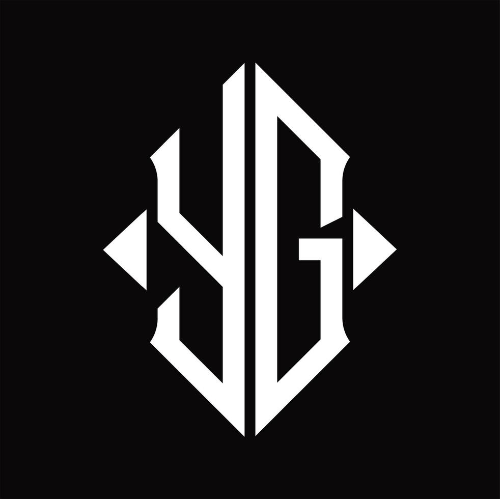 YG Logo monogram with shield shape isolated design template vector