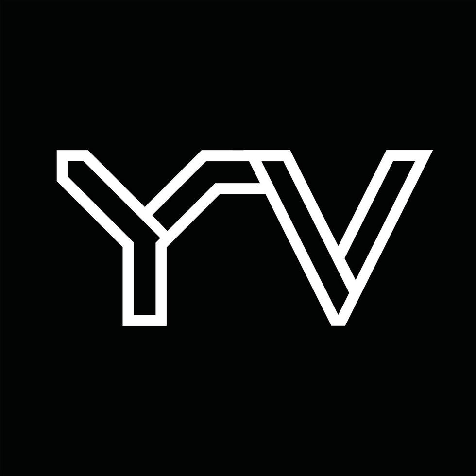YV Logo monogram with line style negative space vector