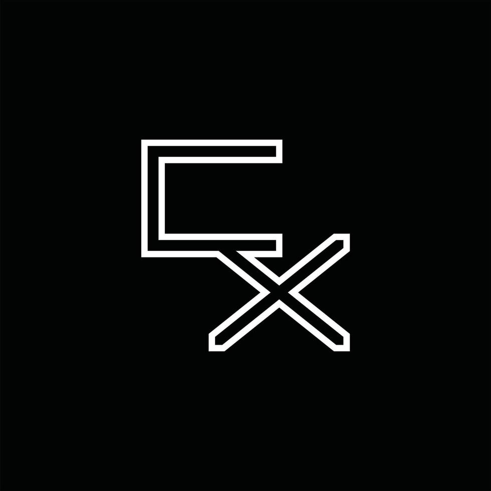 CX Logo monogram with line style design template vector