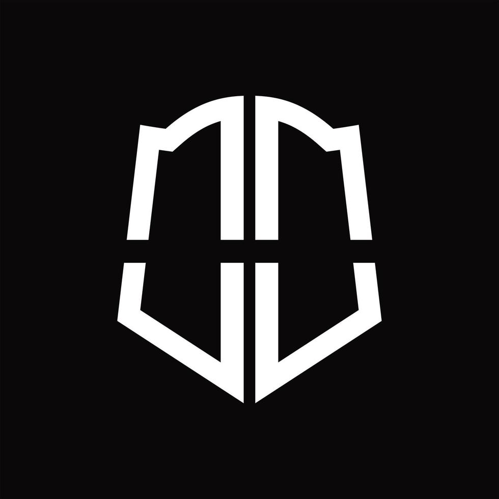 OO Logo monogram with shield shape ribbon design template vector