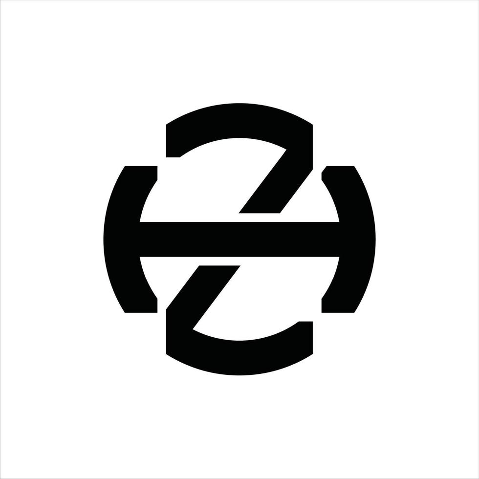 plantilla de diseño de monograma de logotipo zh vector