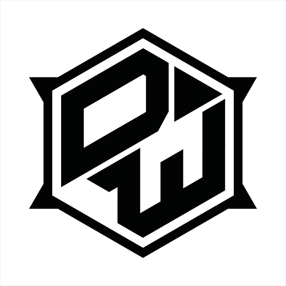 DW Logo monogram design template vector