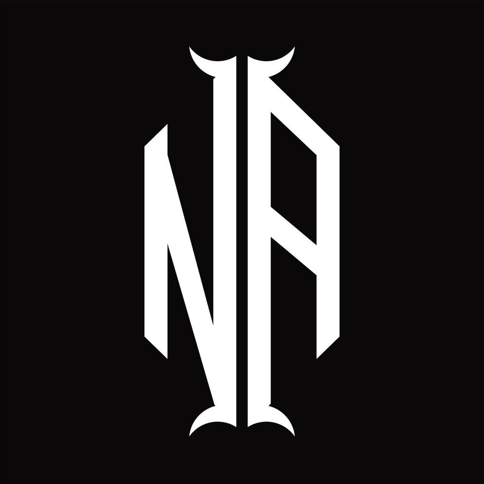 NA Logo monogram with horn shape design template vector