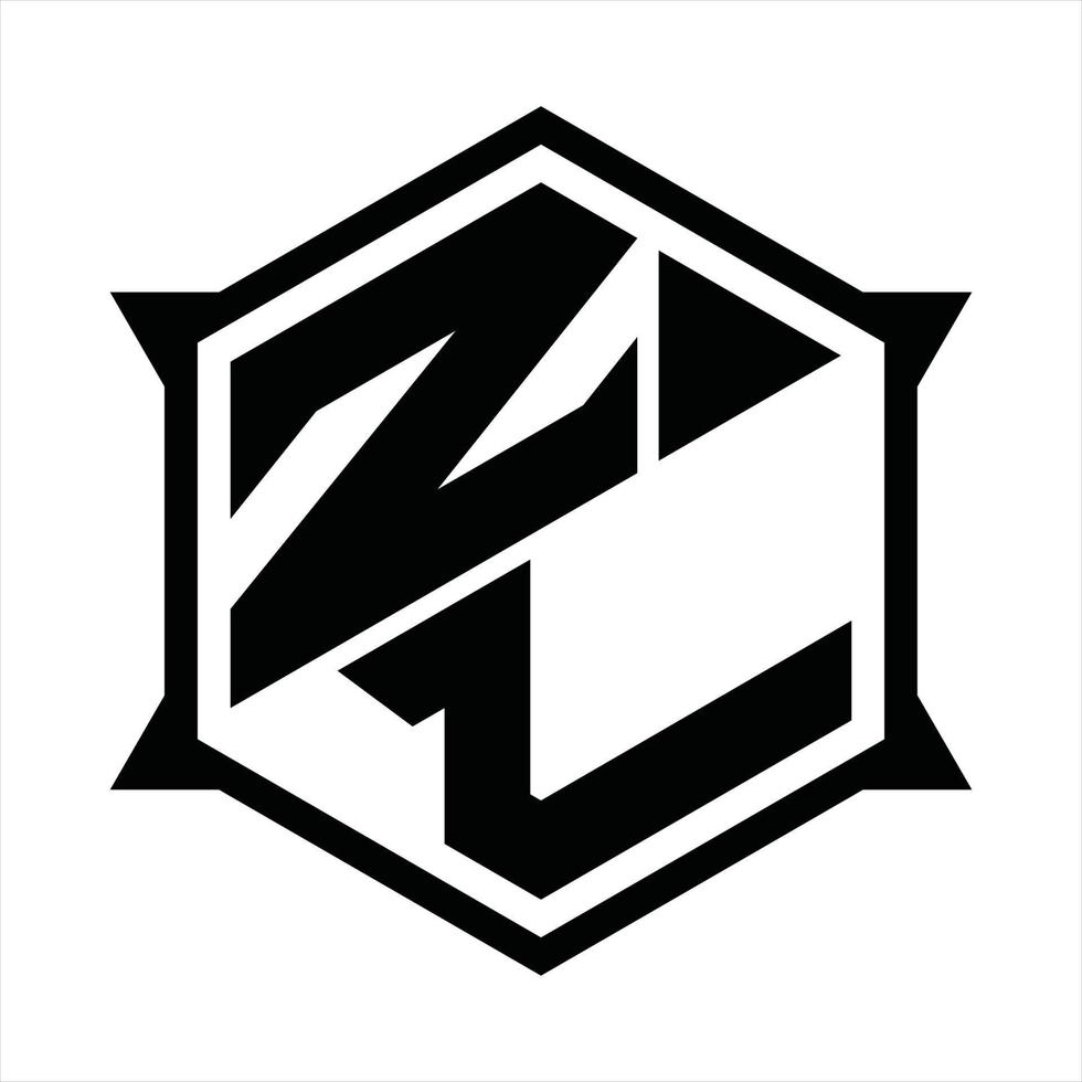 plantilla de diseño de monograma de logotipo zl vector