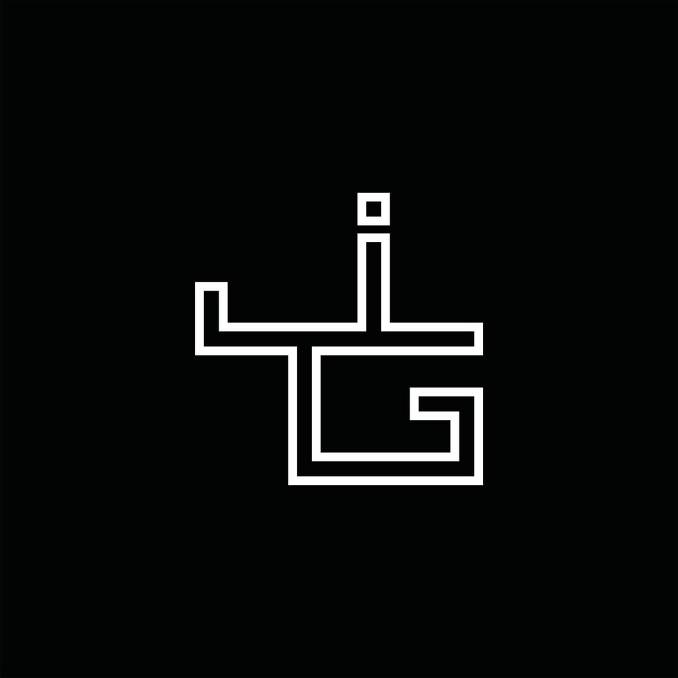 JG Logo monogram with line style design template vector