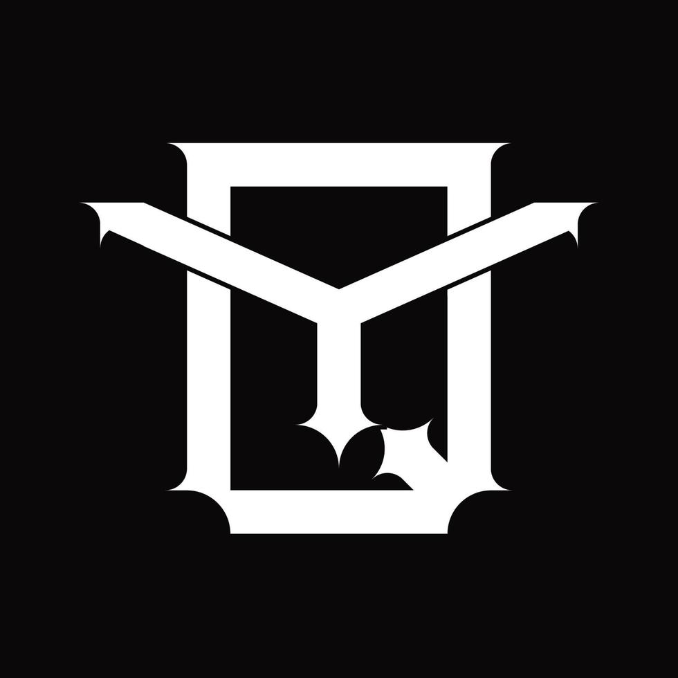 YQ Logo monogram with vintage overlapping linked style design template vector