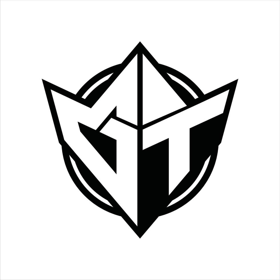 GT Logo monogram design template vector