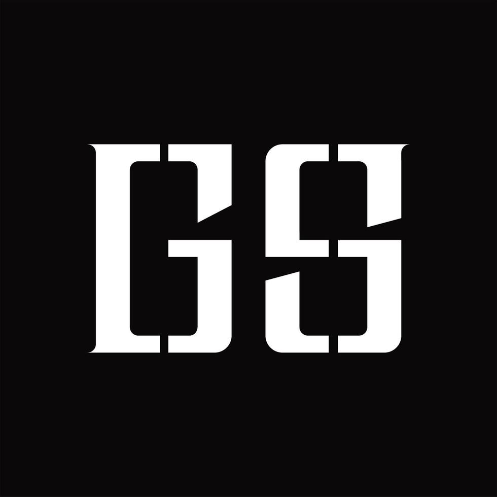 GS Logo monogram with middle slice design template vector
