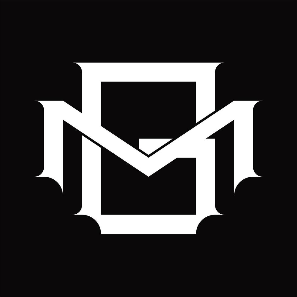 monograma del logotipo mg con plantilla de diseño de estilo vinculado superpuesto vintage vector