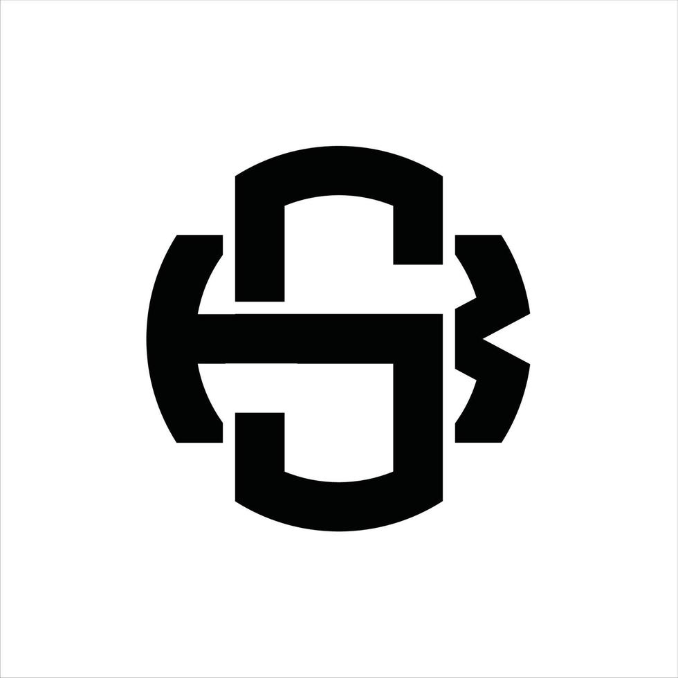 plantilla de diseño de monograma de logotipo sk vector