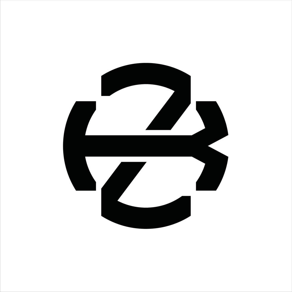 plantilla de diseño de monograma de logotipo zk vector