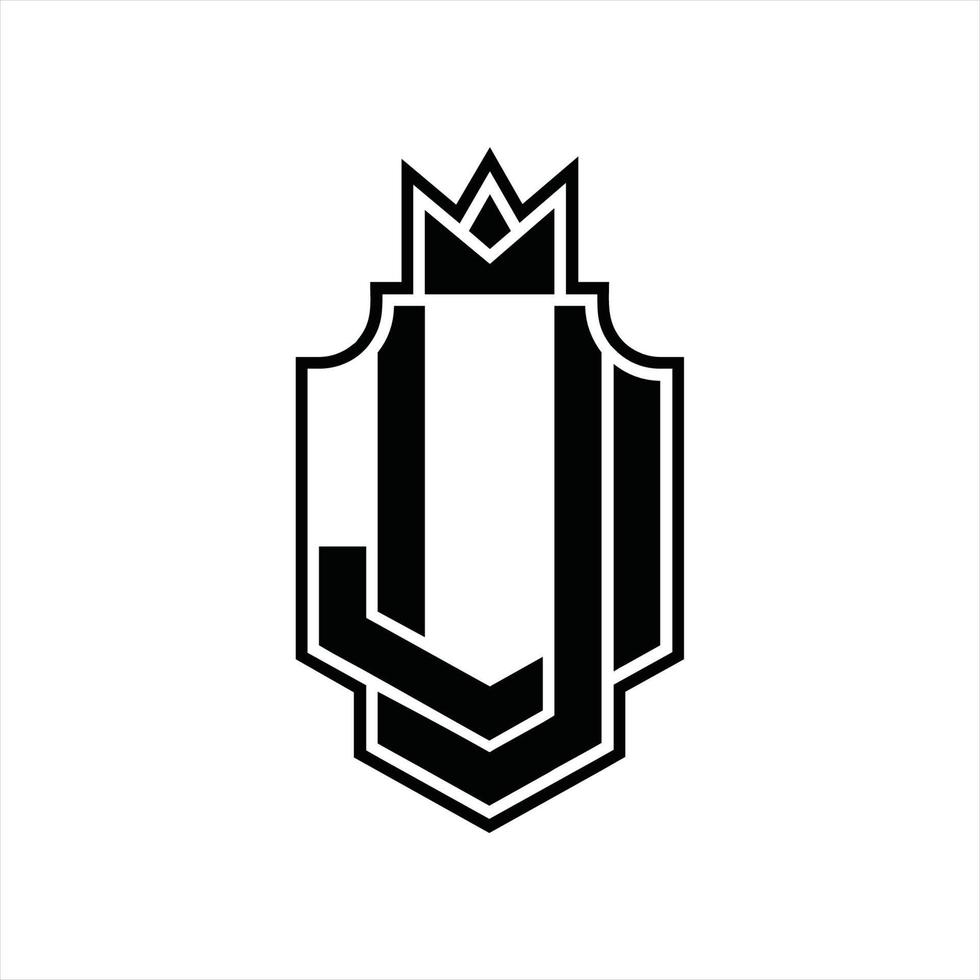 UJ Logo monogram design template vector