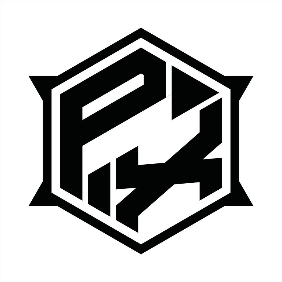 PX Logo monogram design template vector