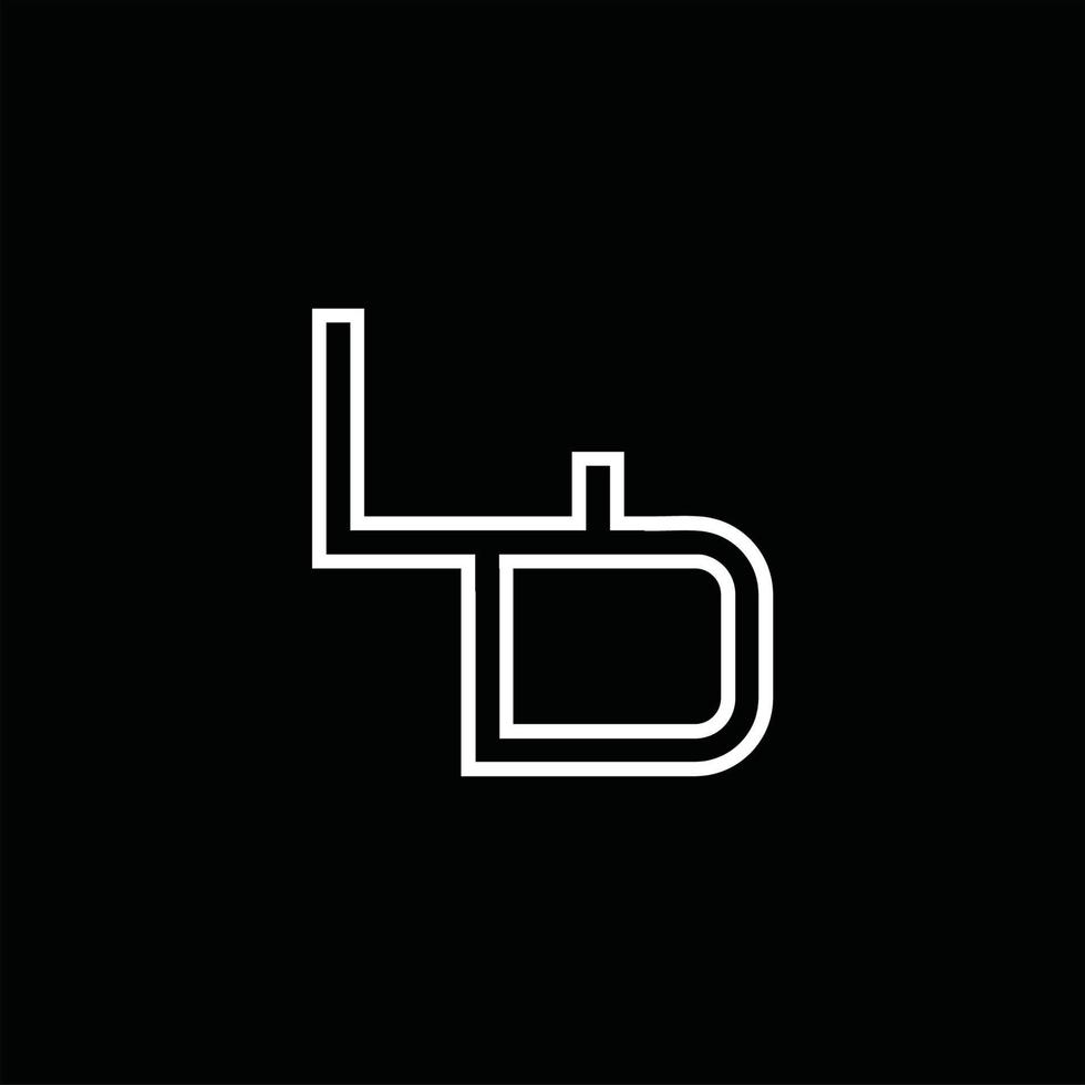 LD Logo monogram with line style design template vector