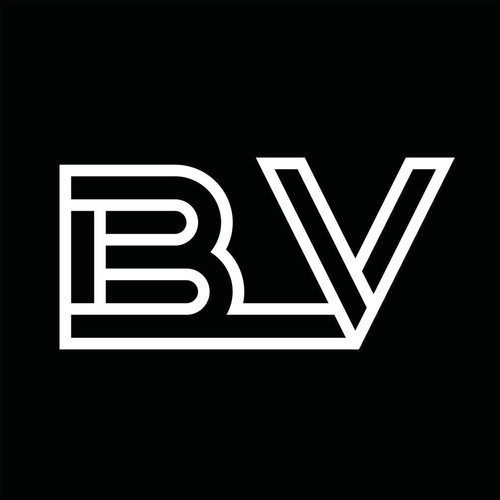 BV Logo monogram with line style negative space vector