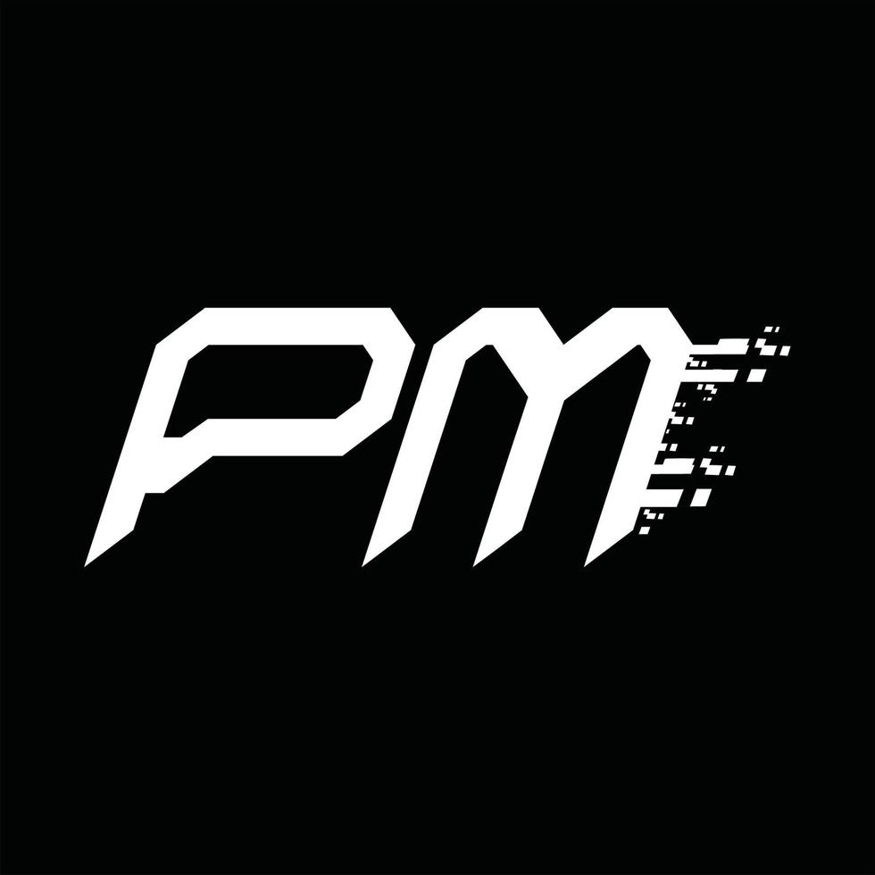PM Logo monogram abstract speed technology design template vector