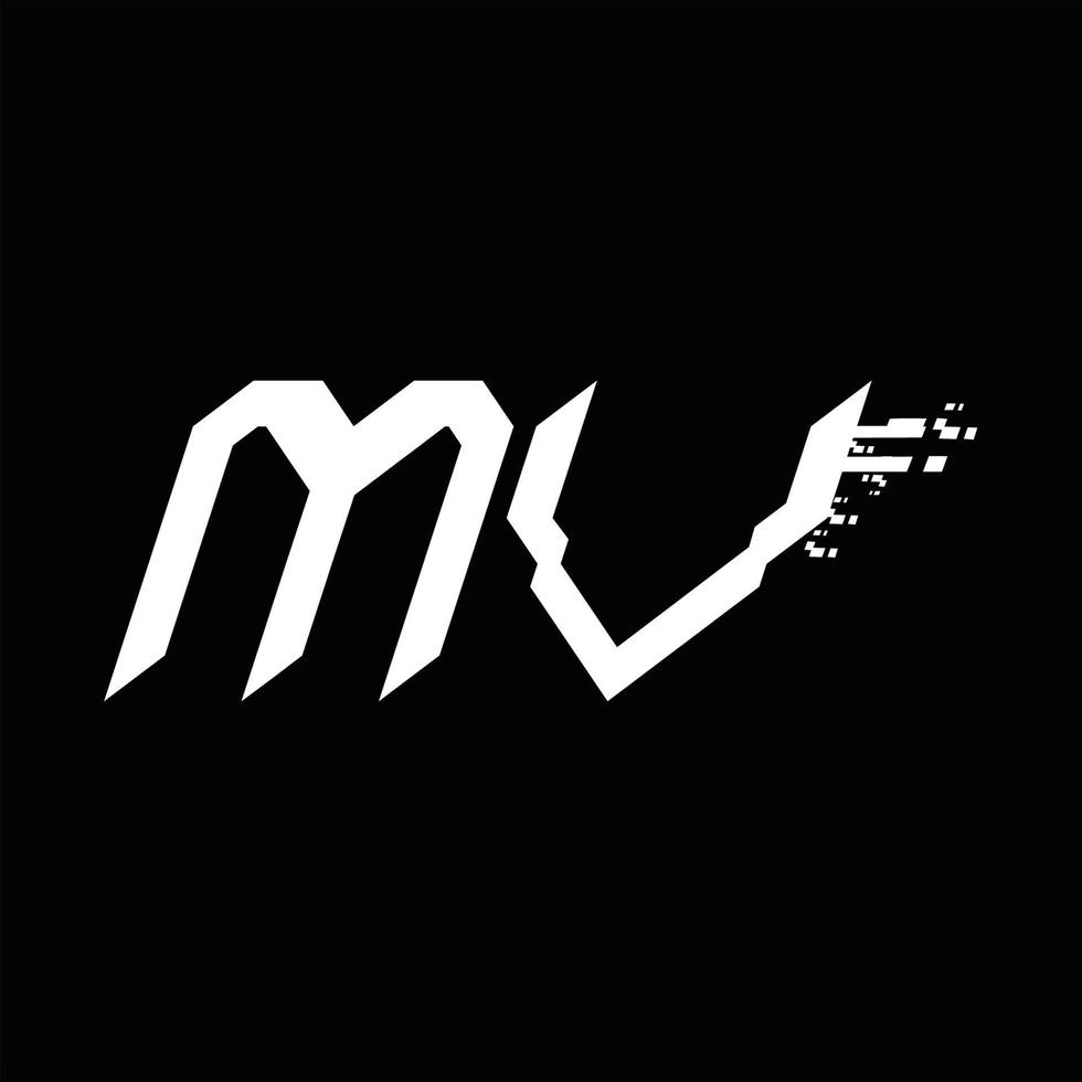 plantilla de diseño de tecnología de velocidad abstracta de monograma de logotipo mv vector