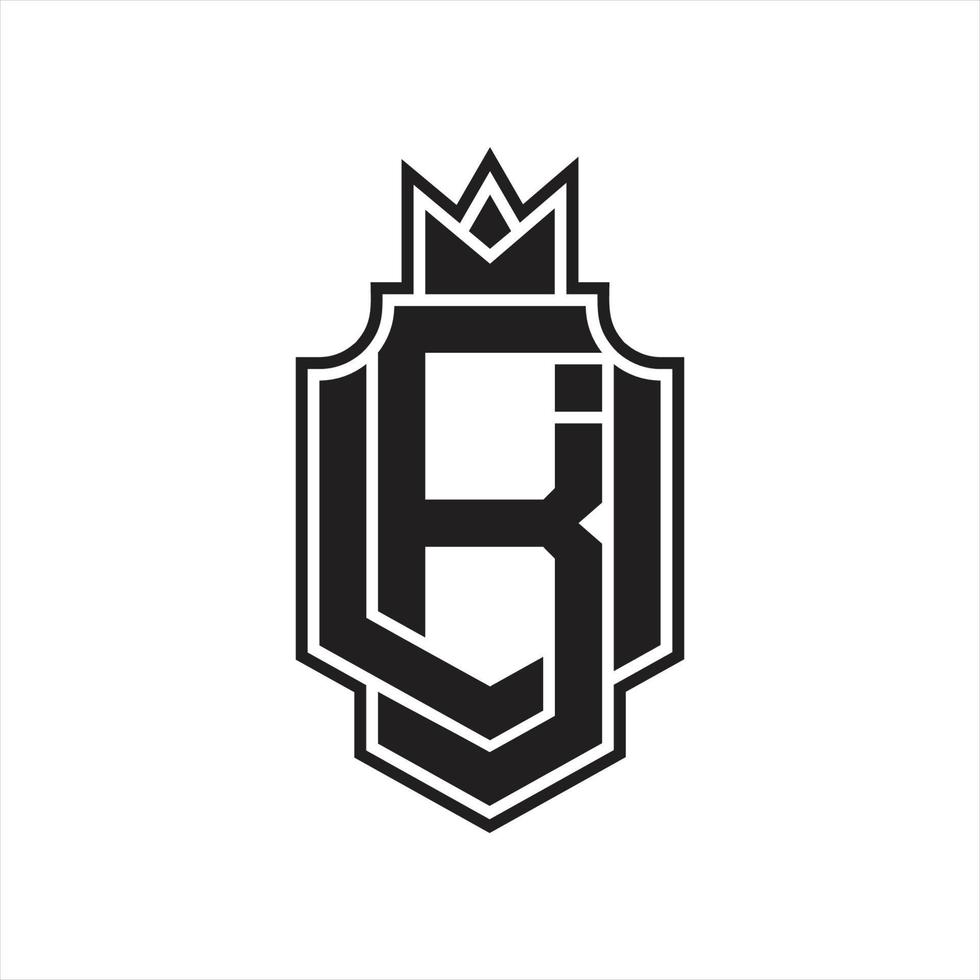 BU Logo monogram design template vector