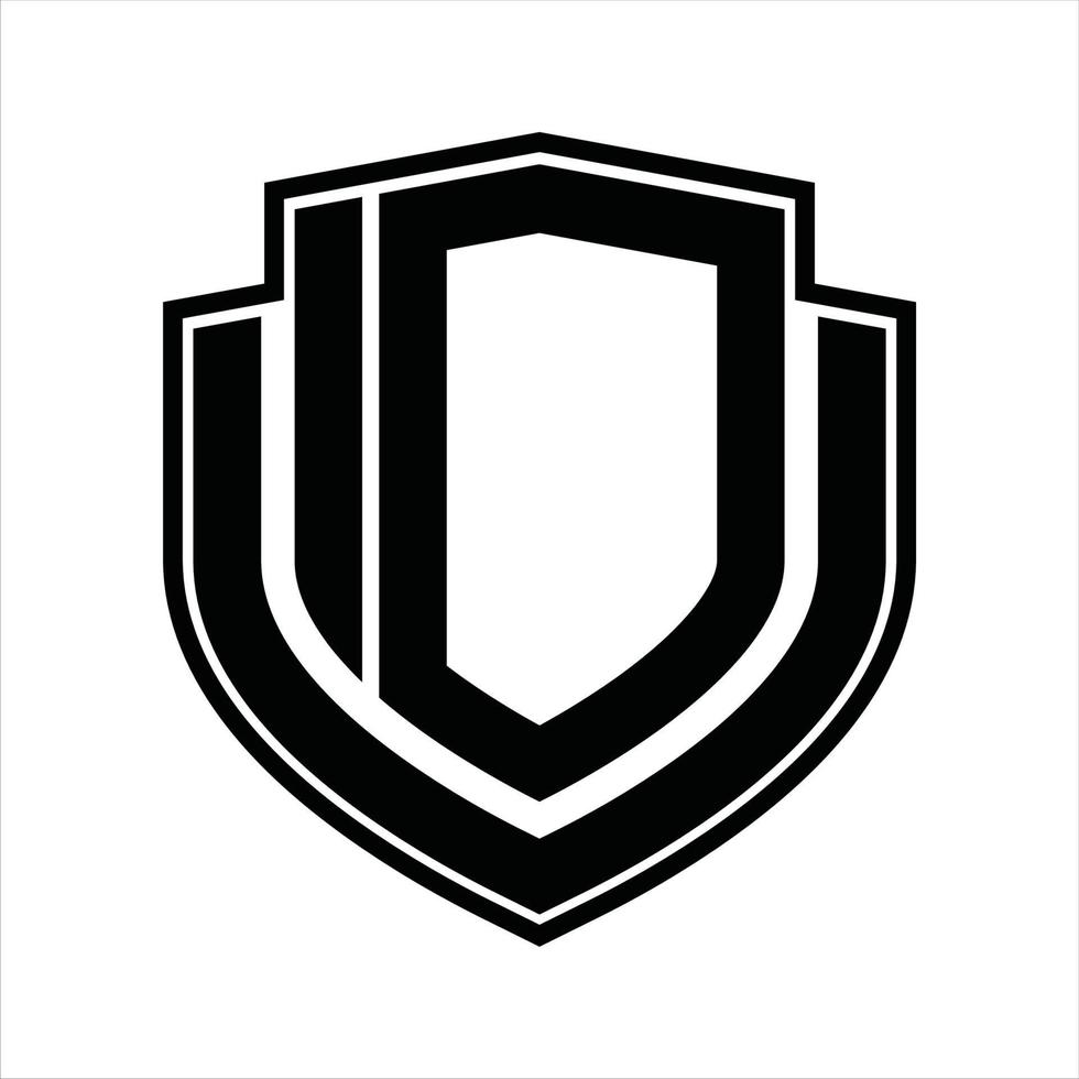 DU Logo monogram vintage design template vector