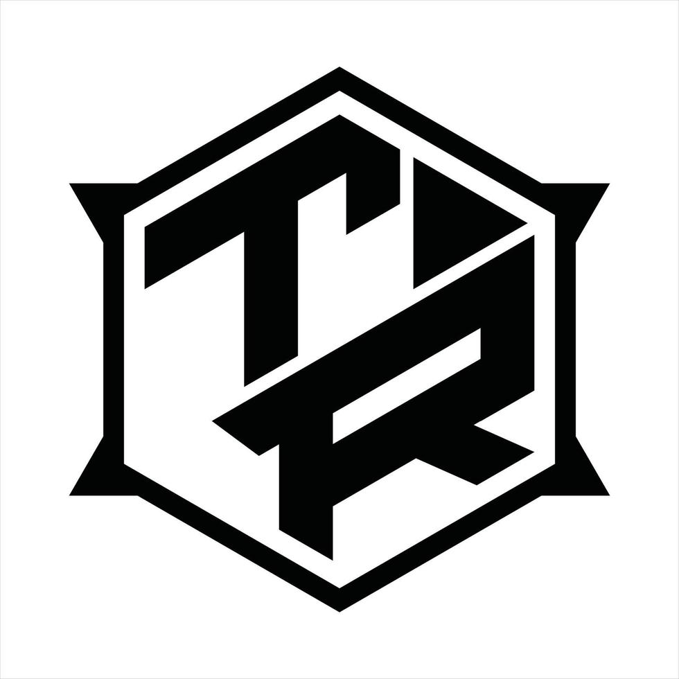 plantilla de diseño de monograma de logotipo tr vector